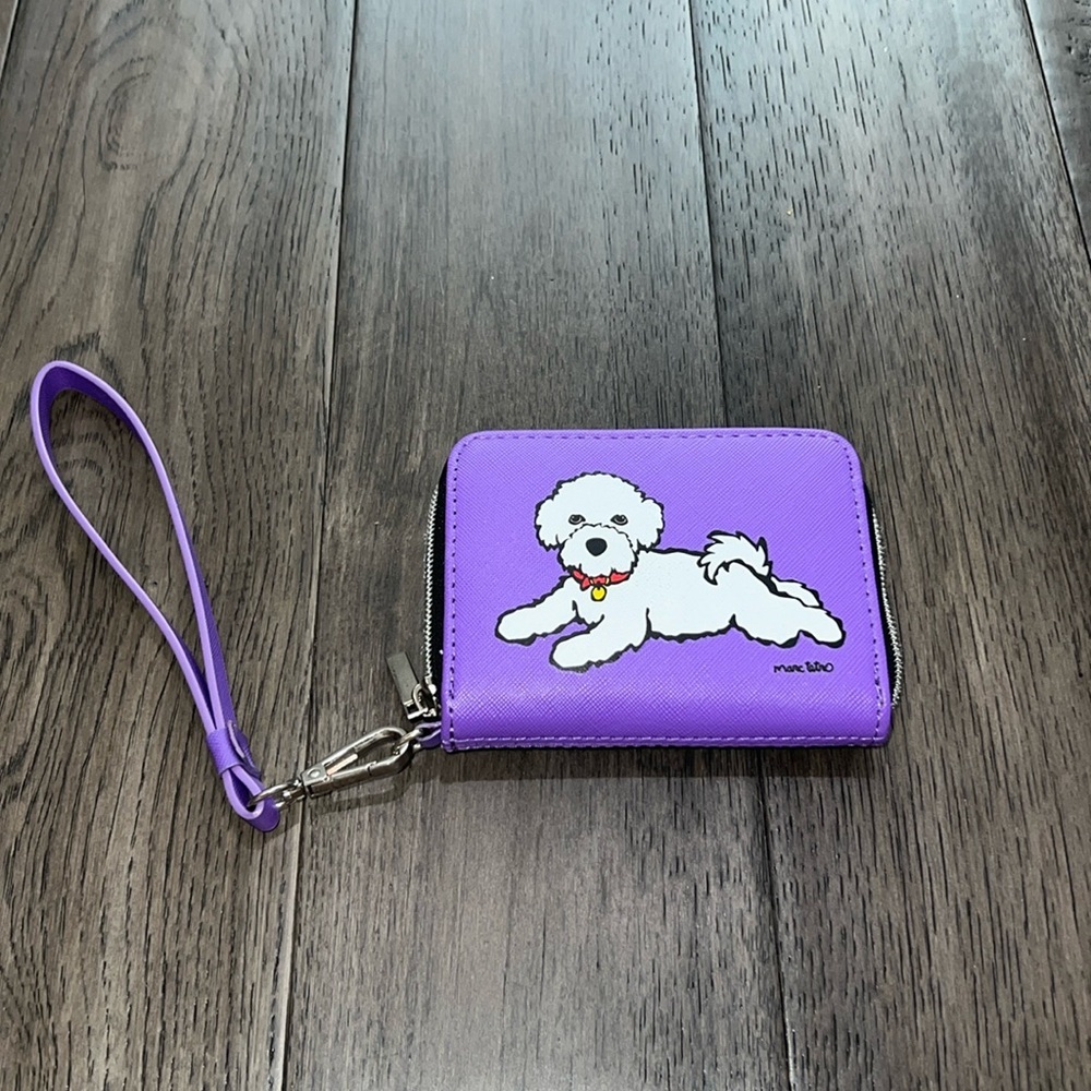 Marc Tetro bichon frise wristlet wallet
